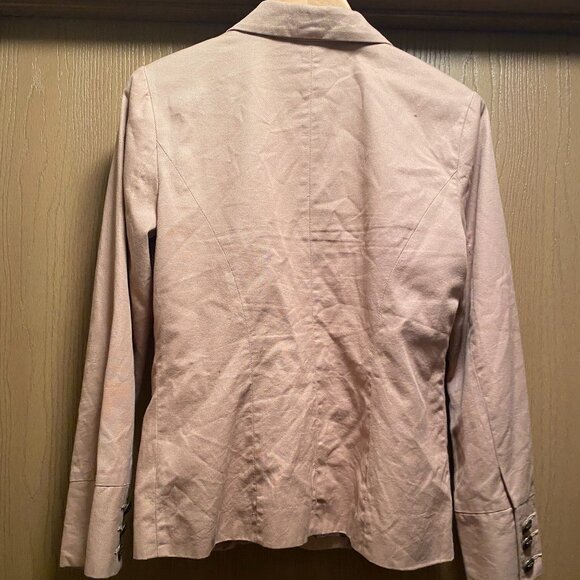 Twiggy London Military Jacket Blazer 100%Cotton Twill Metal Button Tan sz Medium - Picture 5 of 6